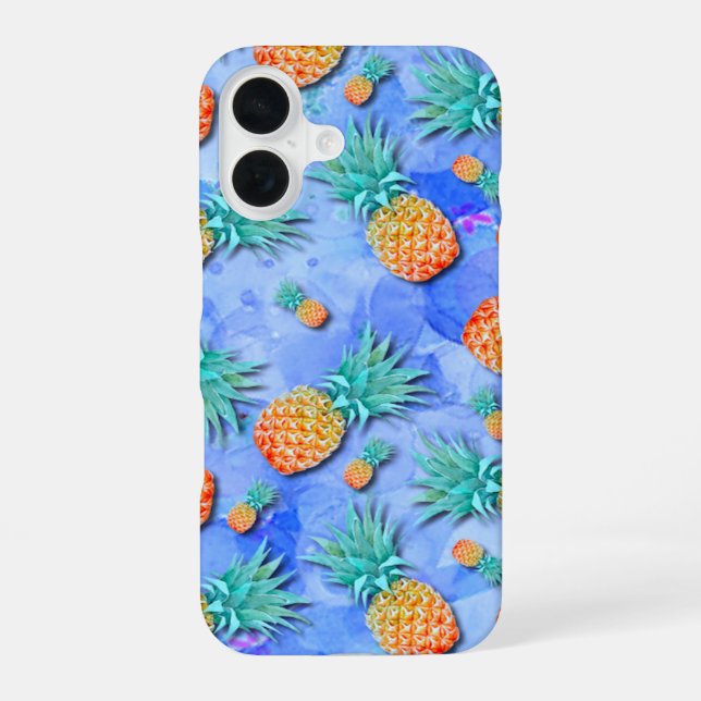 Pineapples. Paint. Party. iPhone 16 Case (Back)