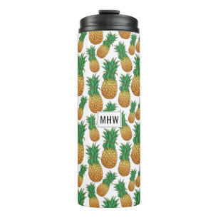Pineapples Pattern custom monogram tumbler