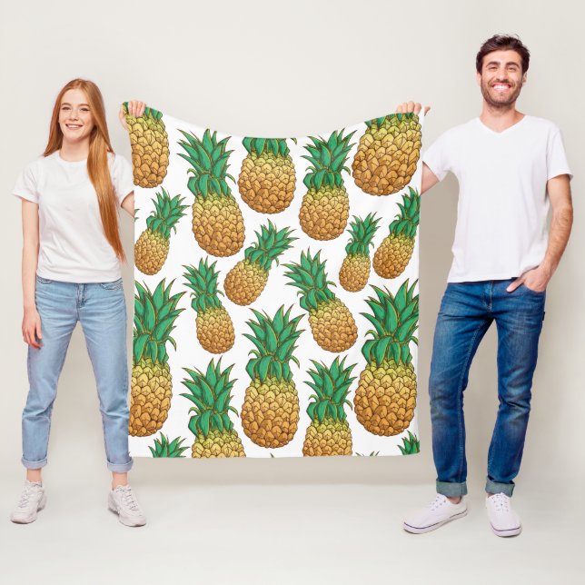 Pineapples Pattern fleece blankets (In Situ)