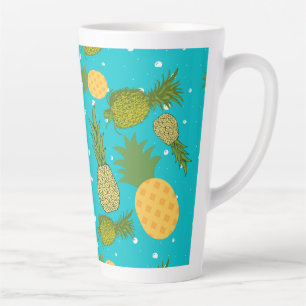 pineapples pattern latte mug