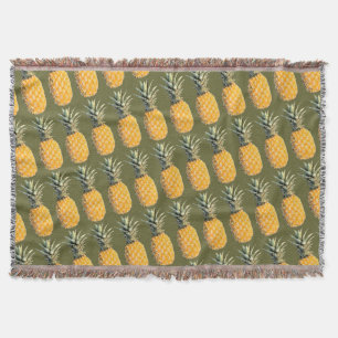 Pineapples Pattern Throw Blanket