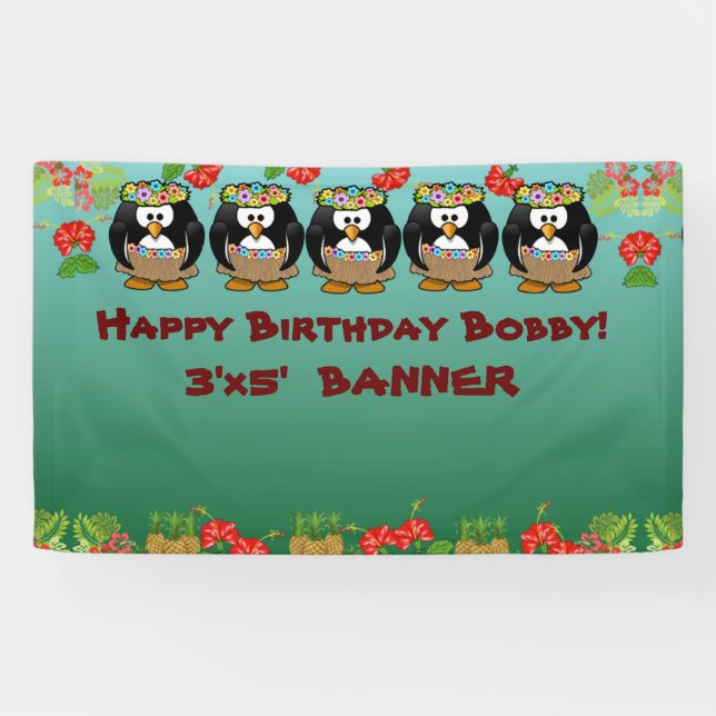 Pineapples, Penguins, Hawaiian, Oh My! Banner (Horizontal)