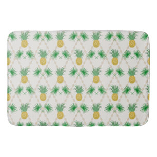 Pineapples, retro bath mat