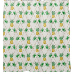 Pineapples, retro shower curtain
