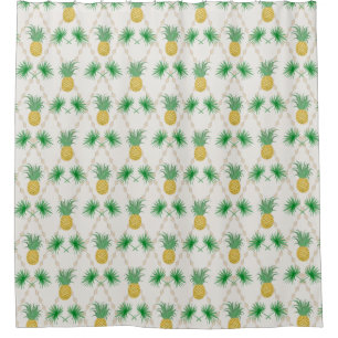 Pineapples, retro shower curtain