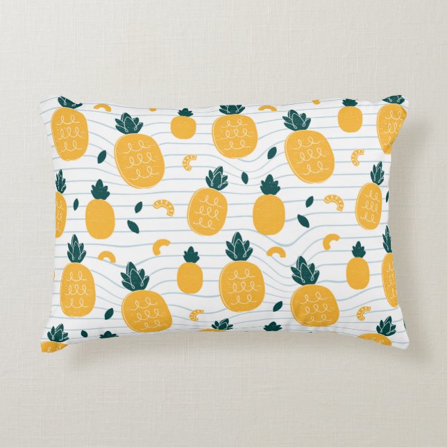 Pineapples seamless pattern decorative cushion (Front)