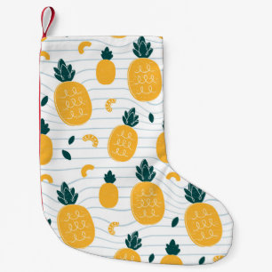 Pineapples seamless pattern small christmas stocking