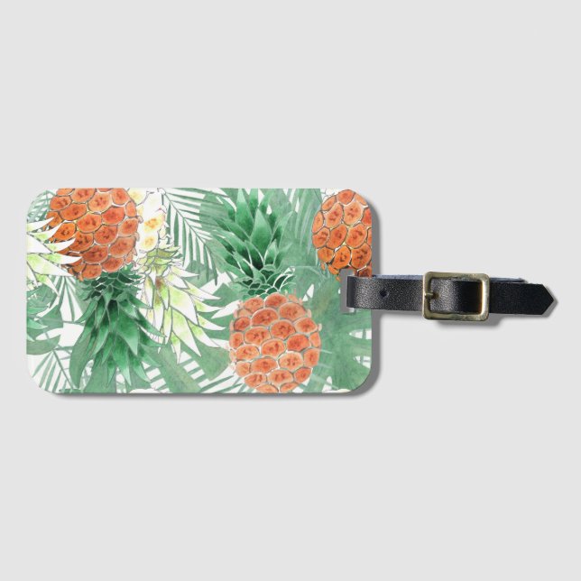 Pineapples, sweet couple, fruit luggage tag (Front Horizontal)