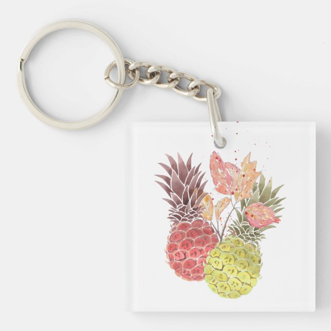 Pineapples, sweet couple . key ring (Front)