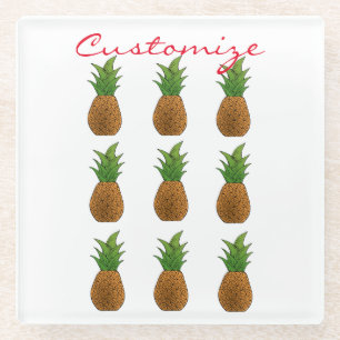 Pineapples Thunder_Cove Glass Coaster