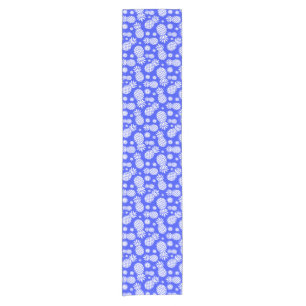 Pineapples tropical blue white table runner