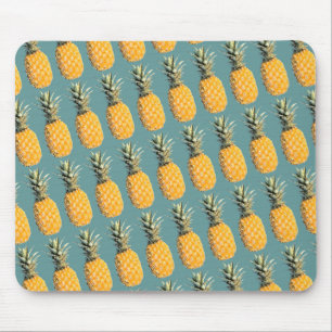 pineapples tropical pattern mouse mat
