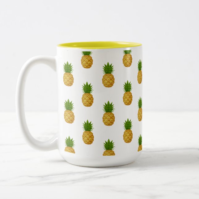 Pineapples Two-Tone Coffee Mug (Left)