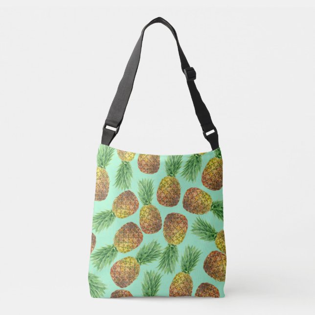 Pineapples watercolor 2 crossbody bag (Front)