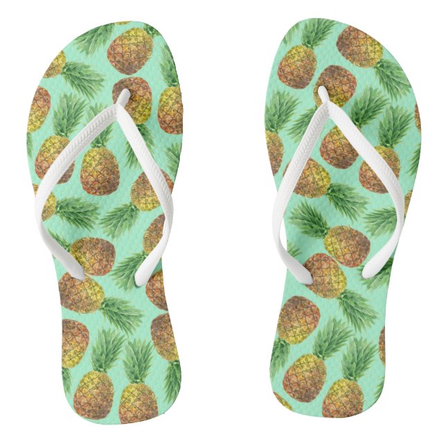 Pineapples watercolor 2 flip flops (Footbed)