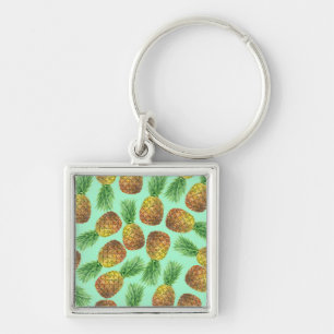 Pineapples watercolor 2 key ring