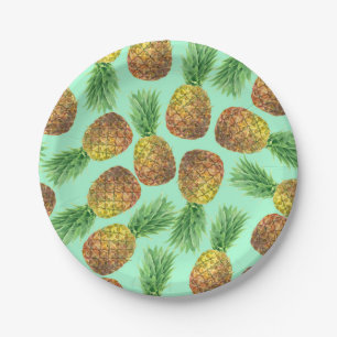 Pineapples watercolor 2 paper plate