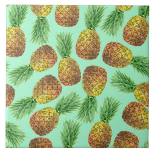 Pineapples watercolor 2 tile