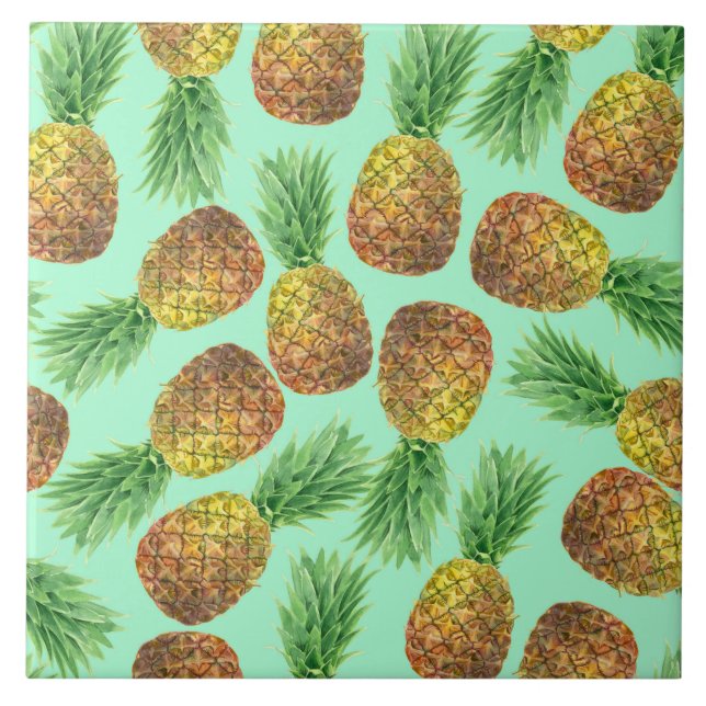 Pineapples watercolor 2 tile (Front)