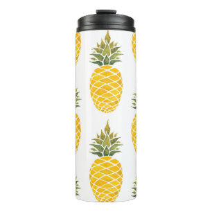 Pineapples. Watercolor hand painted illustration w Thermal Tumbler