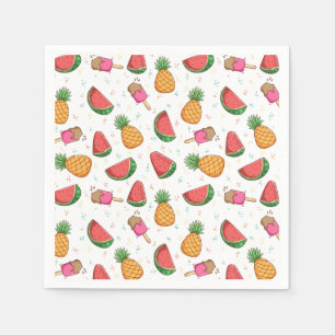 Pineapples, Watermelons and Ice Cream Napkin