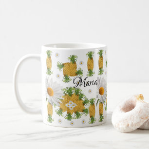 Pineapples White Daisy Mug