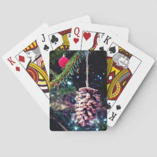 Pinecone and red bauble playing cards