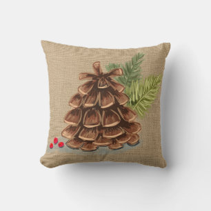 Pinecone, Berry and Pine Pillow Country