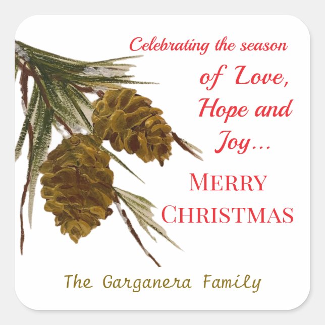 Pinecone Christmas Gift Tag (Front)