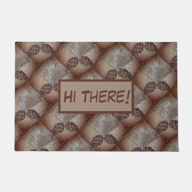 Pinecone Doormat with message (Front)