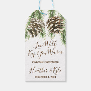 Pinecone Firestarter Wedding, Bridal Shower Favour Gift Tags