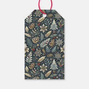 Pinecone, Holly, Snowflakes & Berries Holiday Gift Tags