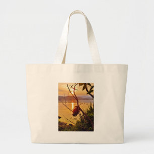 Pinecone Lake sunset Large Tote Bag