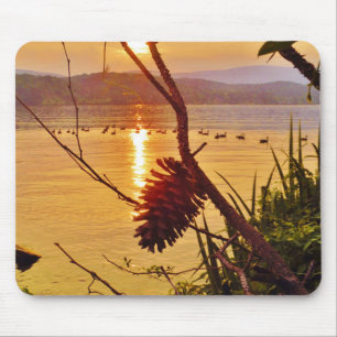 Pinecone Lake sunset Mouse Mat