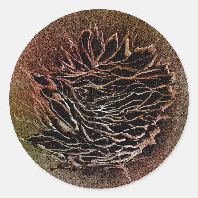 Pinecone Pick in Brown Classic Round Sticker (Front)