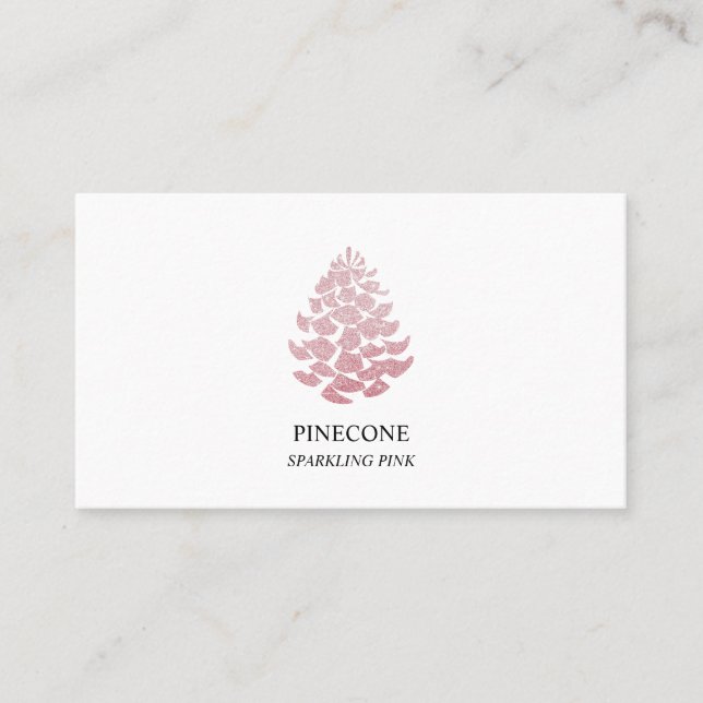 Pinecone Sparkling Glitter Business Card (Front)