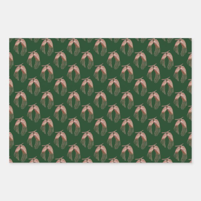 Pinecone Wrapping Paper set of 3 sheets (Front)