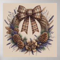 Pinecone Wreath Poster