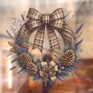 Pinecone Wreath Window Cling