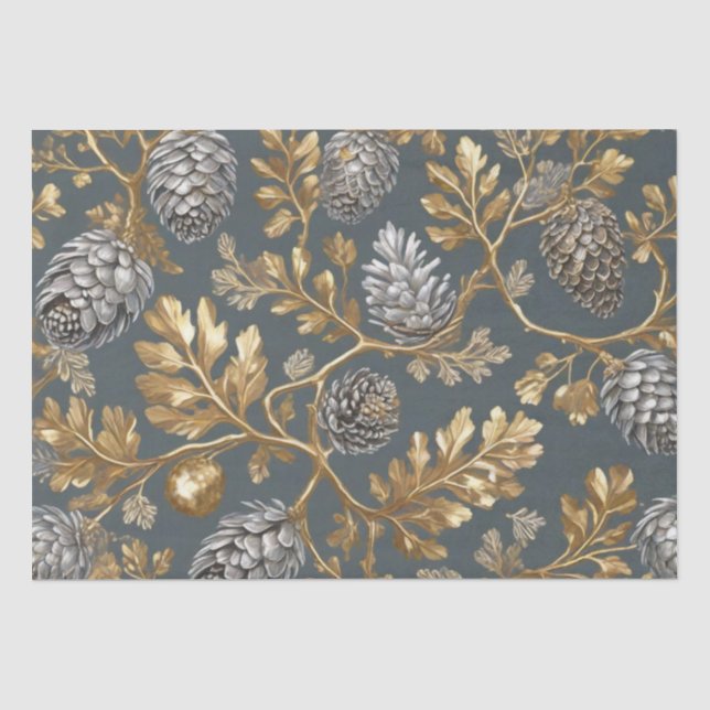 Pinecones and Branches Tissue Paper (Front)