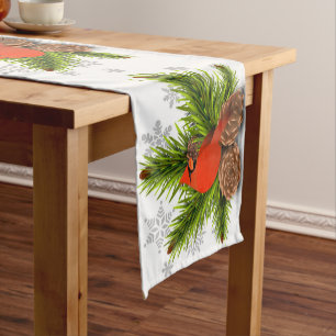 Pinecones and Cardinal Christmas Table Runner