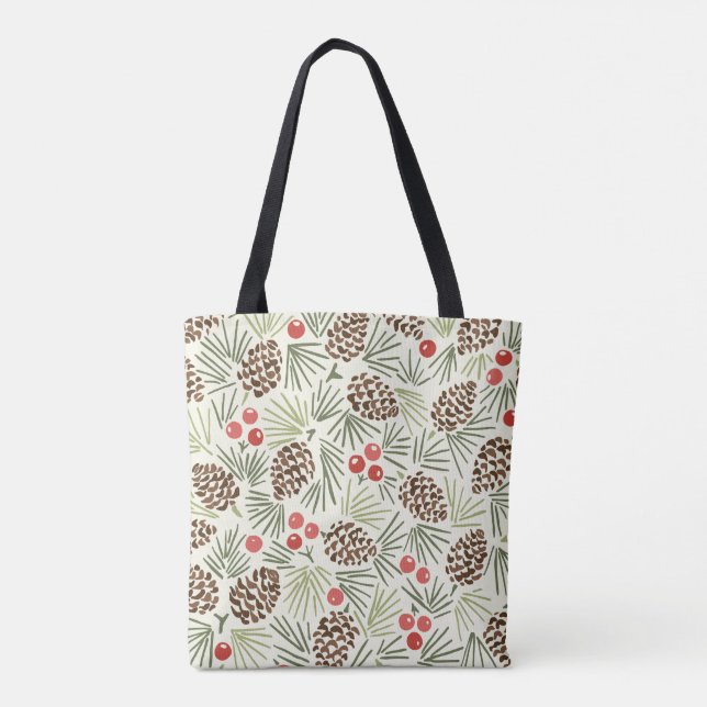 Pinecones Christmas Tote Bag (Back)