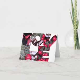 Pinecones Evergreens Red Berries Love Note Card