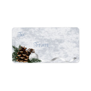 Pinecones Holiday Gift Labels