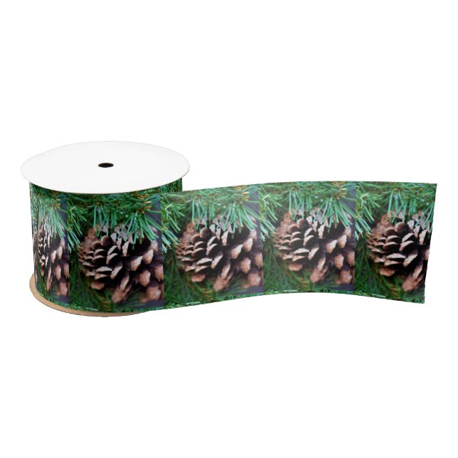 Pinecones Satin Ribbon (Spool)