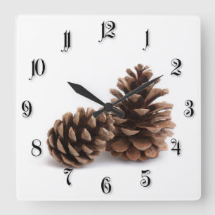Pinecones Square Wall Clock