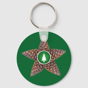 Pinecones star key ring