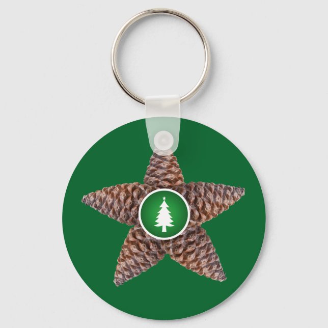Pinecones star key ring (Front)