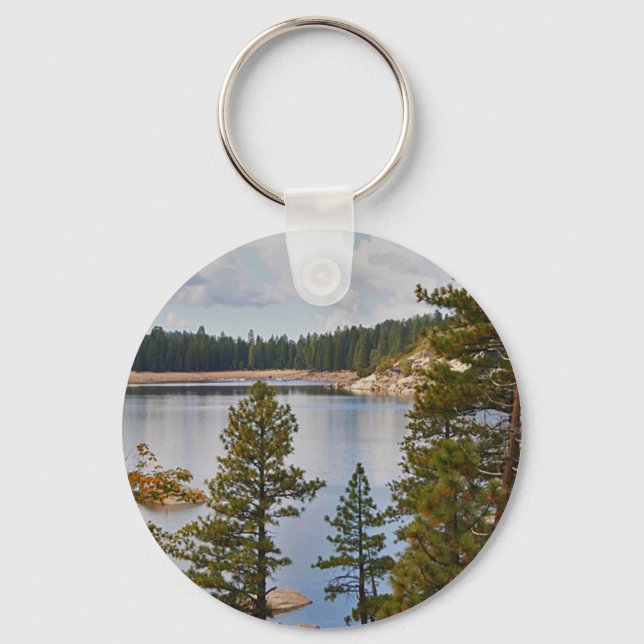 Pinecrest Lake California in August Key Ring (Front)