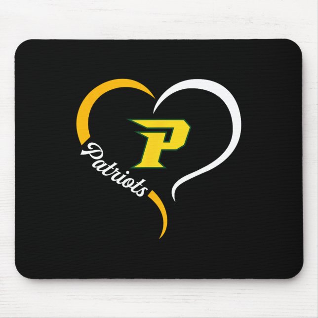 Pinecrest Patriots Logo Half Heart Slogan Hs  Mouse Mat (Front)